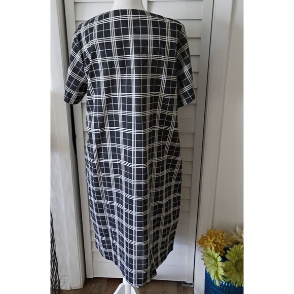 Anthony Richards women's gray & white plaid snap closure housedress pockets L - Picture 5 of 7